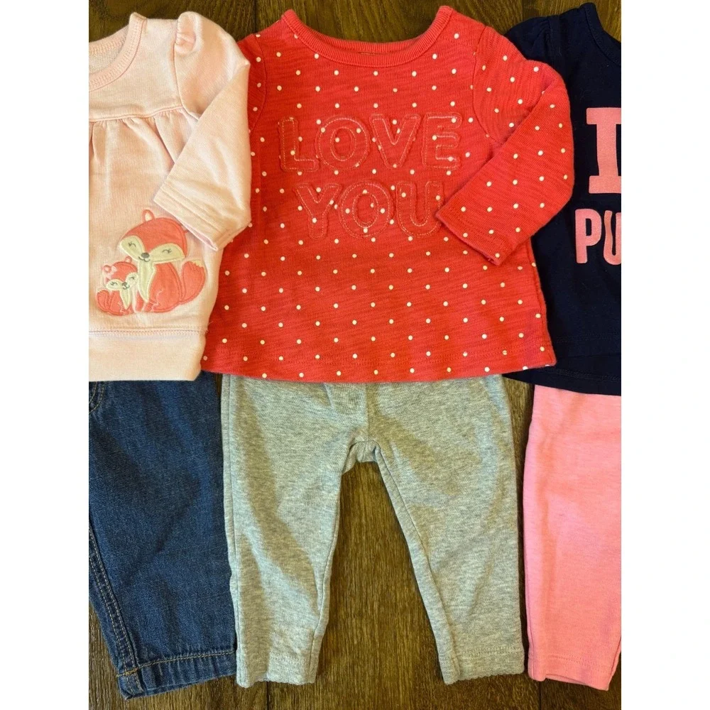 Baby Girl 3 Months Outfits Leggings Pants Shirts Long Sleeve Clothes Lot Puppies